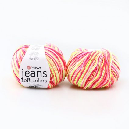 Jeans Soft Colors 6214 neon růžová, neon žlutá, bílá