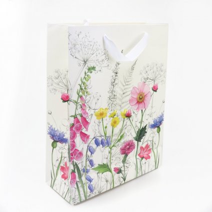 Papírová taška 33x25x10 cm, rozkvetlá louka