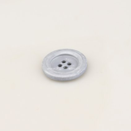 Knoflík kulatý plast 23 mm, světle šedý ombre