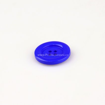 Knoflík kulatý plast 23 mm, královsky modrý