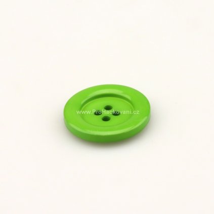 Knoflík kulatý plast 23 mm zelený