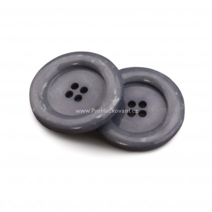 Knoflík kulatý plast 30 mm, šedý ombre