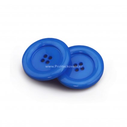 Knoflík kulatý plast 30 mm, modrý