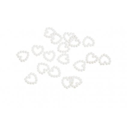 Srdíčka z perliček 11 mm, 144 ks.