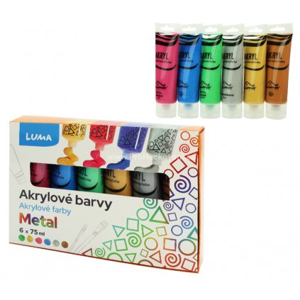 Barvy akrylové sada METAL LUMA 6 barev 75ml