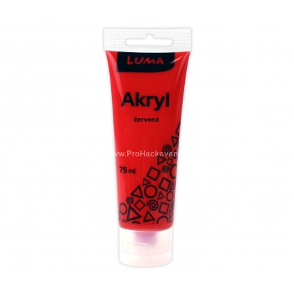 Barvy akrylové 75ml, červená LUMA