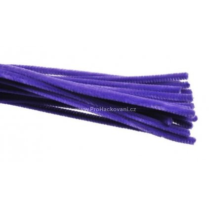 Chlupatý modelovací drát Ø 8 mm, sada 10 ks, tmavě fialová