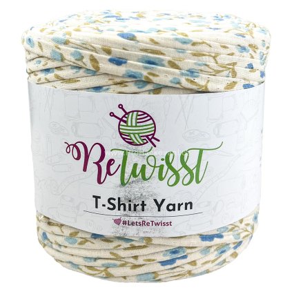 špagáty ReTwisst modré kvítky na krémové