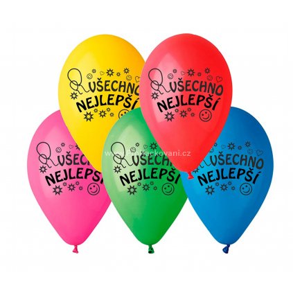 Balónky s potiskem, 10 ks VŠECHNO NEJLEPŠÍ
