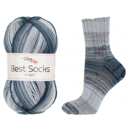 příze Best Socks 7404 odstíny šedé