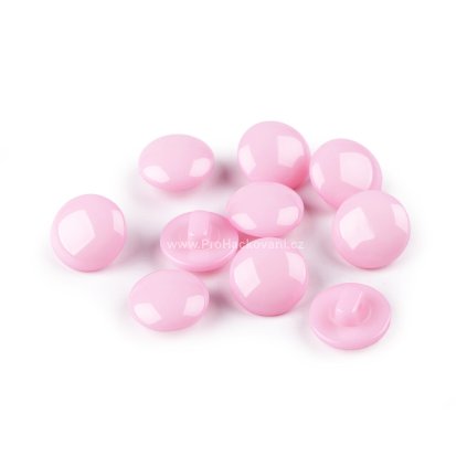 Knoflík kulatý světle růžový 12,5 mm