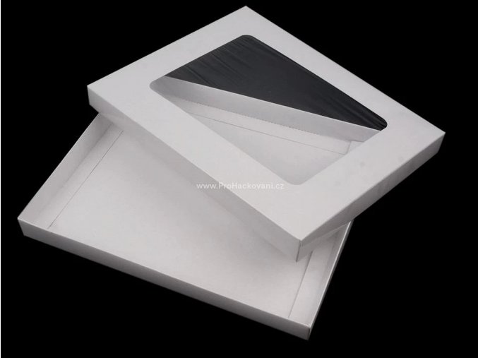 Papírová krabička s průhledem 2,5 x 22x 27 cm bílá