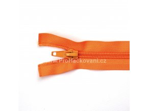 Spirálový zip dělitelný 60 cm oranžově rezavý