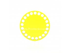 Dno na košík kruh Ø 10 cm žlutý, jednostranný dekor
