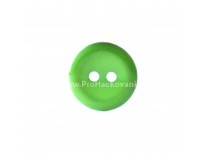 Knoflík kulatý plast 15 mm, světle zelený