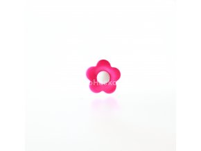Knoflík kytka 17 mm, růžový s bílou
