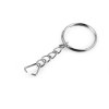 Kroužek na klíče Ø25 mm s řetízkem nikl 10ks