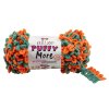 příze Puffy More 6548 oranžová a lesní zelená