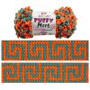 příze Puffy More 6548 oranžová a lesní zelená