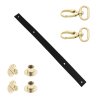 Sada kožený popruh 22 cm š. 2 cm černý s karabinou zlatá