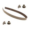 Sada kožený popruh 58 cm š. 2,5 cm bílá káva s nýtkem staromosaz