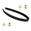 Sada kožený popruh 58 cm š. 2,5 cm černý s nýtkem zlatý