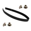 Sada kožený popruh 58 cm š. 2,5 cm černý s nýtkem staromosaz