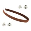Sada kožený popruh 58 cm š. 2,5 cm hnědý s nýtkem nikl