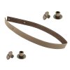 Sada kožený popruh prošívaný 58 cm š. 2,5 cm bílá káva s nýtkem staromosaz