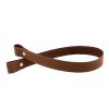 Sada kožený popruh prošívaný 58 cm š. 2,5 cm hnědý s nýtkem zlatý