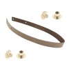 Sada kožený popruh 62 cm š. 2 cm bílá káva s nýtkem zlatý