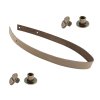 Sada kožený popruh 62 cm š. 2 cm bílá káva s nýtkem staromosaz
