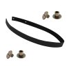 Sada kožený popruh 62 cm š. 2 cm černý s nýtkem staromosaz