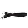 Sada kožený popruh 62 cm š. 2 cm černý s karabinou nikl