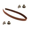 Sada kožený popruh 62 cm š. 2 cm hnědý s nýtkem staromosaz
