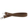 Sada kožený popruh 62 cm š. 2 cm tmavě hnědý s karabinou nikl