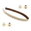 Sada kožený popruh 62 cm š. 2 cm krémový s nýtkem zlatý