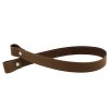 Sada kožený popruh prošívaný 62 cm š. 2 cm tmavě hnědý s nýtkem nikl
