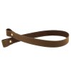 Sada kožený popruh prošívaný 62 cm š. 2 cm tmavě hnědý s nýtkem zlatý