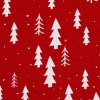 Dekorační látka Wiebke stromky červená