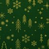 Bavlněná látka vánoční Neuss stromky zelená