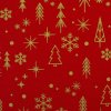 Bavlněná látka vánoční Neuss stromky červená