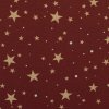Bavlněná látka vánoční Björn hvězdy vínová