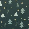 Bavlněná látka vánoční Björn stromky petrolejová