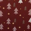 Bavlněná látka vánoční Björn stromky vínová