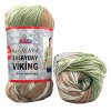 příze Everyday Viking 70526 světle hnědá bílá a zelená