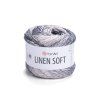 příze Linen Soft 7406 černobílý melír