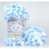 příze Puffy color 5865 variace světle modré