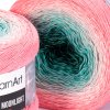 Příze Flowers Moonlight 3292 lesní zelená, tyrkysová, růžovolososová