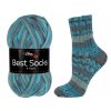 příze Best Socks 7309 tyrkysová, tmavě a světle šedá